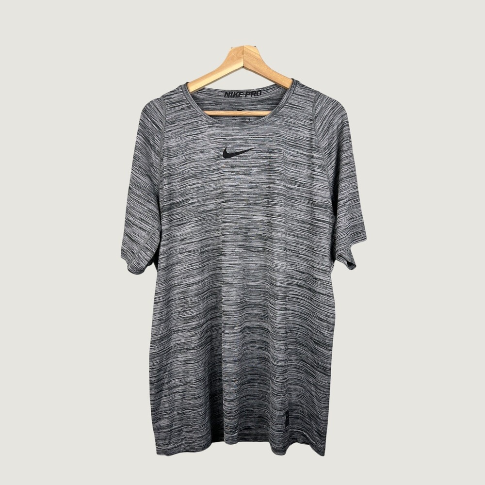 Nike Shirt Mens XL Grey Nike Pro Dri-FIT Fitted Space Dye Top 859216-010
